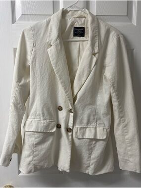 Abercrombie & Fitch Linen Minimalist Blend Blazer Women’s Size Small